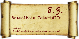 Bettelheim Zakariás névjegykártya